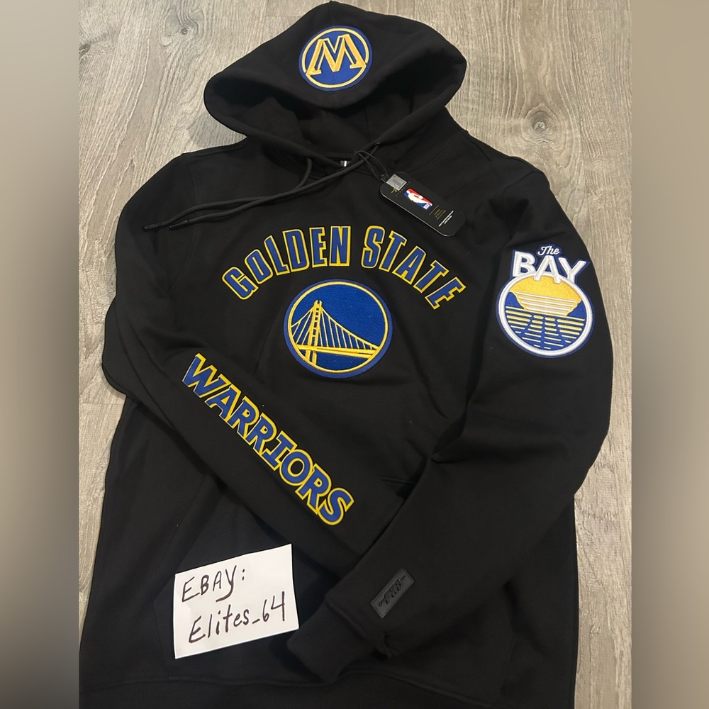Pro Standard Golden State Warriors Embroidered Patch Stacked Hoodie *NWT*